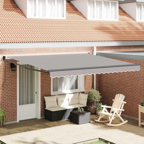 vidaXL Sklopná markíza Svetlosivá 400 × 300 cm 100% polyester a hliník