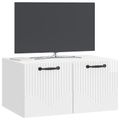 vidaXL Nástenná TV skrinka Biela s vysokým leskom 59,5 x 41 x 30 cm