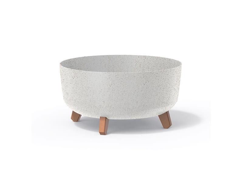 Kvetináč GRACIA LOW ECO WOOD biely 38cm
