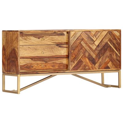 vidaXL Komoda 118x30x60 cm masívne sheesamové drevo