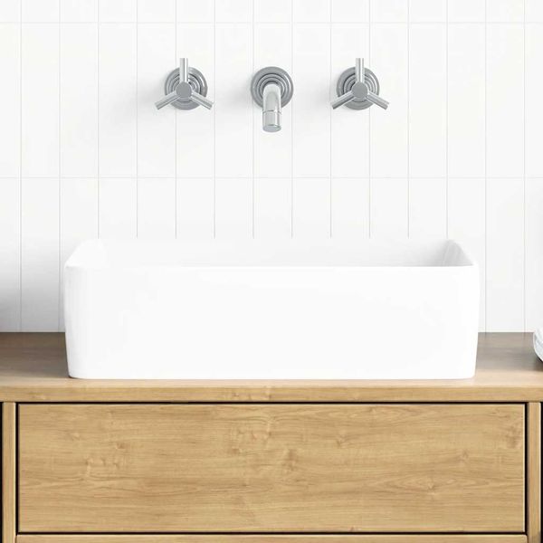 vidaXL Umývadlo biele 48x37x13 cm keramické obdĺžnik