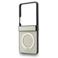 Guess  HC Magnetic Ring Stand Grained PU Classic Logo puzdro pre Samsung Galaxy Z Flip 8 béžová