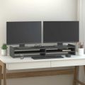 vidaXL Stojan na monitor sivý 100x27x15 cm masívna borovica