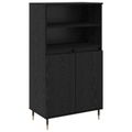 vidaXL Highboard Čierna 60 x 36 x 110 cm Kompozitné drevo