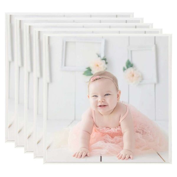 vidaXL Fotorámiky na stôl, koláž 5 ks, strieborné 30x30cm, MDF
