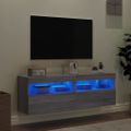 vidaXL TV nástenné skrinky s LED svetlami 2 ks sivé sonoma 60x30x40 cm