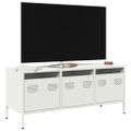 vidaXL TV skrinka biela 101,5x39x43,5 cm oceľ valcovaná za studena