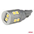 LED žiarovky CANBUS T10 W5W 12 SMD 3030 Biele 12V 24V AMiO-04243