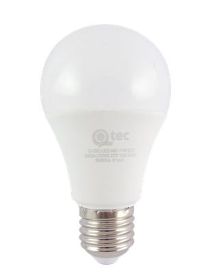 LED žiarovka Qtec 11W A60 E27 teplá biela