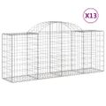 vidaXL Oblúkové gabionové koše 13 ks 200x50x80/100 cm pozink. železo