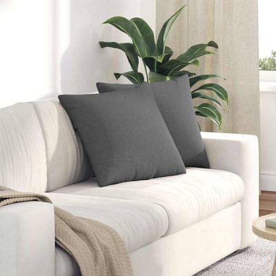 vidaXL Vankúše na pohovku 2 pcs Tmavo šedá 50 x 50 cm látka