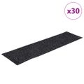 vidaXL Schodové rohože, samolepiace, 30 ks, 76x20 cm, tmavosivé, obdĺžnikové