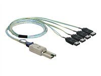 Kábel SATA/SAS - 4 linky - eSATA (F) do 26 pinov 4x Shielded Mini MultiLane SAS (SFF-8088) (M) - 1 m