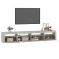 vidaXL TV skrinka s LED svetlami betónová sivá 240 x 35 x 40 cm