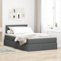 vidaXL Postel s úložným prostorem a matrací Tmavo šedá 120 x 190 cm