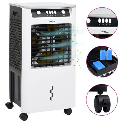 vidaXL Mobilný ochladzovač vzduchu 3-v-1 bielo čierny 73x38x30,5cm 80W
