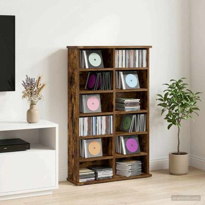 vidaXL CD Skrinka Dymový dub 60 x 17 x 92 cm Kompozitné drevo
