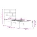 vidaXL Posteľný rám biely 75x190 cm malé jednolôžko masívne drevo