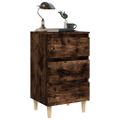 vidaXL Nočné stolíky nohy z masívneho dreva 2 ks dymový dub 40x35x69cm