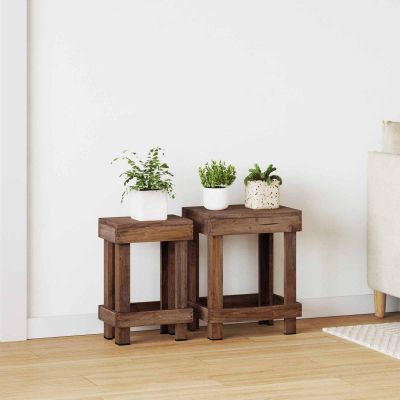 vidaXL Stojan na rastliny 2 pcs Hnedá 70 x 11 x 27 cm Mahagónové drevo