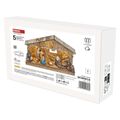 LED vianočný betlehem drevený, 19 cm, 3x AA, vnútorný, teplá biela, časovač