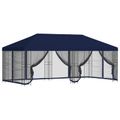 vidaXL Altánok so stenami 6 x 3 m Modrá Polyester a oceľ 190 gsm