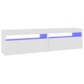 vidaXL TV skrinky 2 ks s LED svetlami lesklé biele 75x35x40 cm