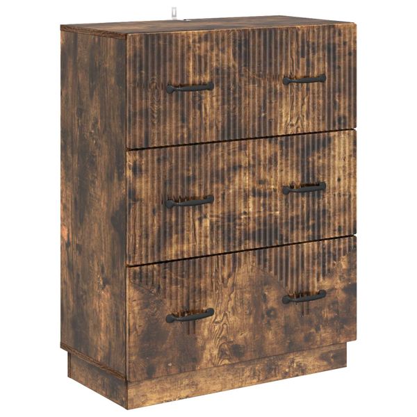 vidaXL Zásuvkový kabinet Dymový dub 66 x 34,5 x 87 cm Kompozitné drevo