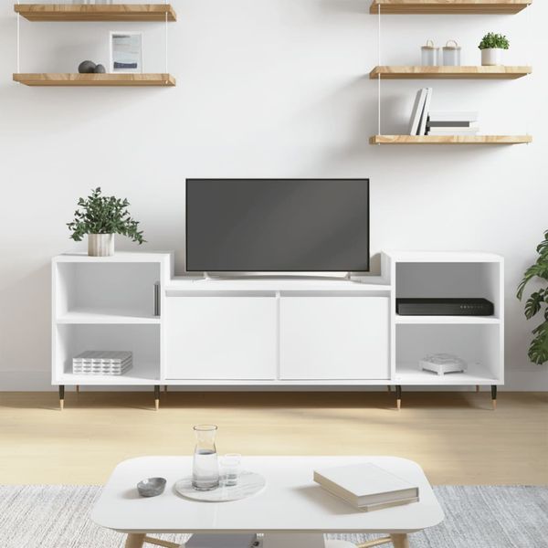 vidaXL TV skrinka biela 160x35x55 cm spracované drevo