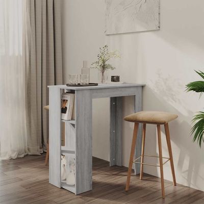 vidaXL Barový stôl+polica, sivá sonoma 102x50x103,5cm kompozitné drevo