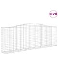 vidaXL Oblúkové gabionové koše 20 ks 400x50x140/160 cm pozink. železo