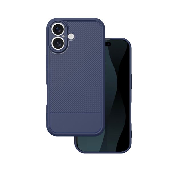 Jednoduché Carbon puzdro pre iPhone 17 6,3" modré