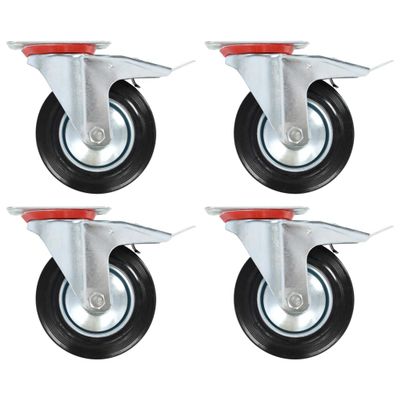 vidaXL Otočné kolieska s dvojitou brzdou 4 ks 160 mm
