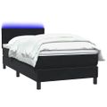 vidaXL Posteľný rám boxspring s matracom a LED čierny 90x220 cm zamat