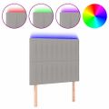 vidaXL Čelo postele s LED bledosivé 100x7x118/128 cm látka