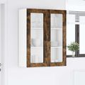 vidaXL Nástenný sklenený kabinet PORTO Dymová dub 80 x 31 x 100 cm