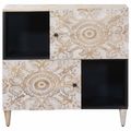 vidaXL Servírovacia skriňa Biela 80 x 33,5 x 75 cm Masívne mango drevo