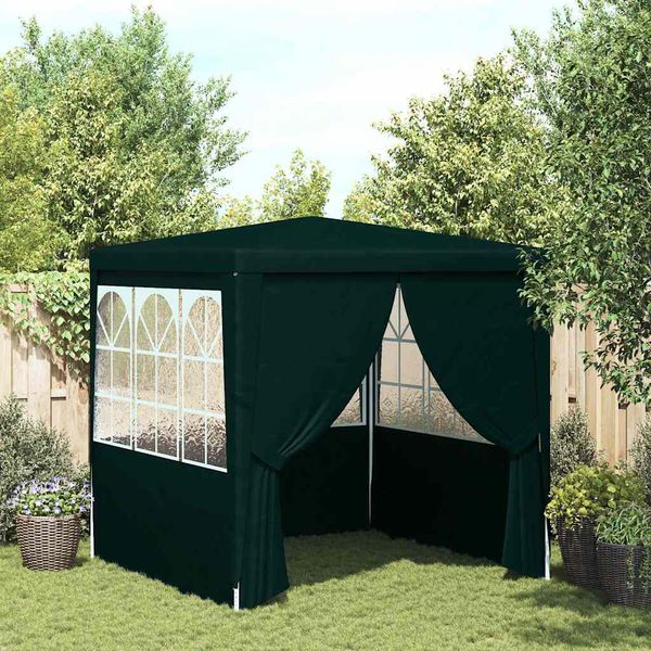 vidaXL Profesionálny párty stan+bočné steny 2x2 m, zelený 90 g/m²