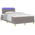 vidaXL LED box s pružinami Sivohnedá 120 x 190 cm látka