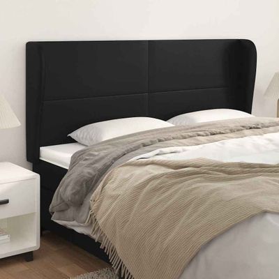 vidaXL Čelo postele so záhybmi čierne 163x23x118/128 cm umelá koža