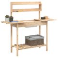 vidaXL Stôl na presádzanie s umývadlom 147,5x44x139,5 cm jedľový masív