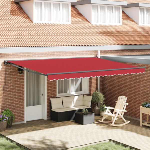 vidaXL Rám markízy Červená 450 × 300 cm Polyester s PU povrchom
