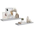 vidaXL Plávajúce nástenné police 2 ks betónové sivé 80x23,5x3,8 cm MDF