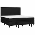 vidaXL Posteľný rám boxspring s matracom čierny 160x200 cm látka
