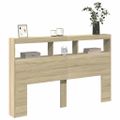 vidaXL Skrinka na čelo postele s LED dub sonoma 160x17x102 cm