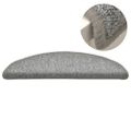 vidaXL Schodové rohože 15 ks 56x17x3 cm svetlosivé polkruhové