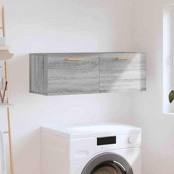 vidaXL Nástenná skrinka sivá sonoma 100x36,5x35 cm kompozitné drevo