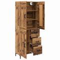 vidaXL Highboard 2 ks Staré drevo 69,5 x 34 x 180 cm Kompozitné drevo