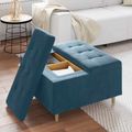 vidaXL Ottoman s Úložným Priestorom Modrá 80 x 80 x 45 cm Zamat