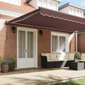 vidaXL Rám markízy Hnedá 500 × 300 cm Polyester s PU povrchom